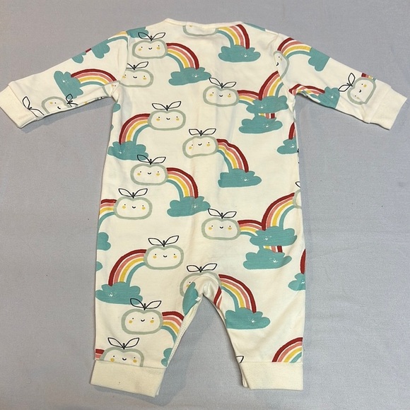 Next - NWOT - Cream and Red Footies with Whimsical Rainbow Design - Picture 4 of 4